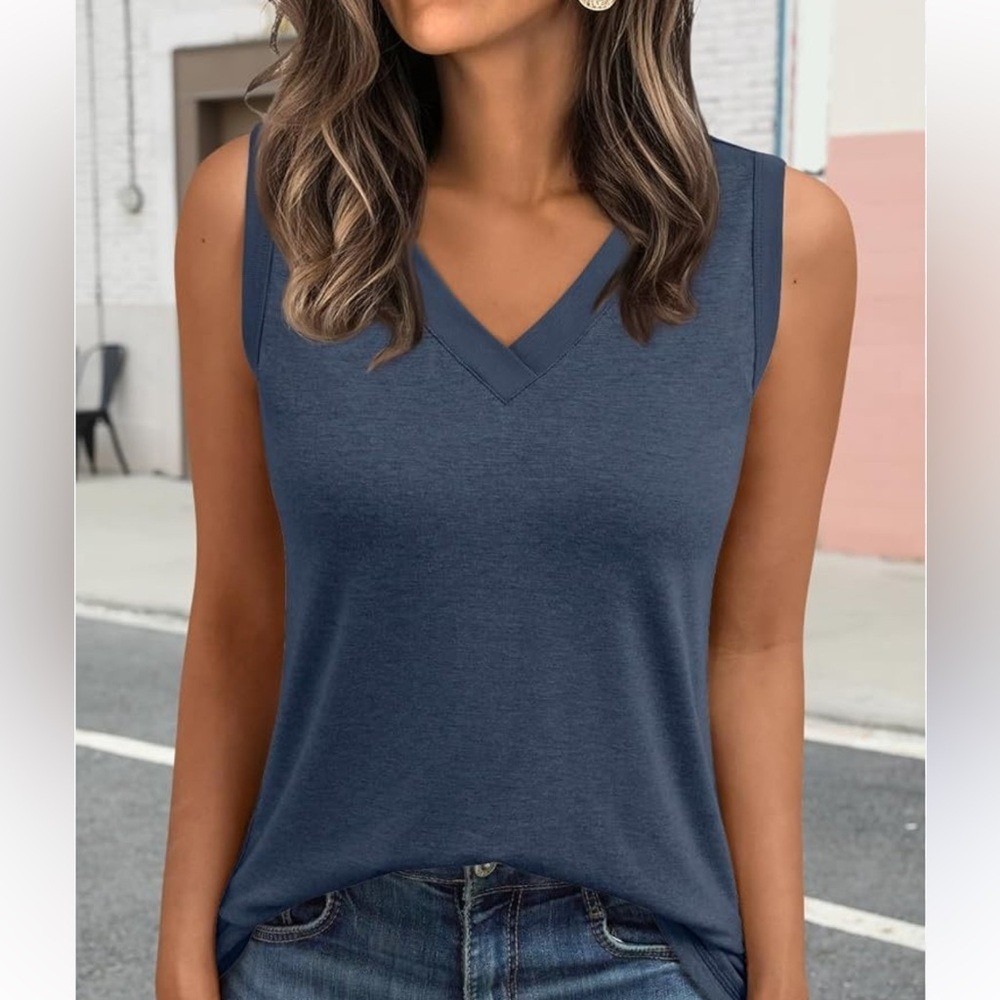 Marine Layer‎ Women's V-Neck Tank Top in Navy Sz Small
